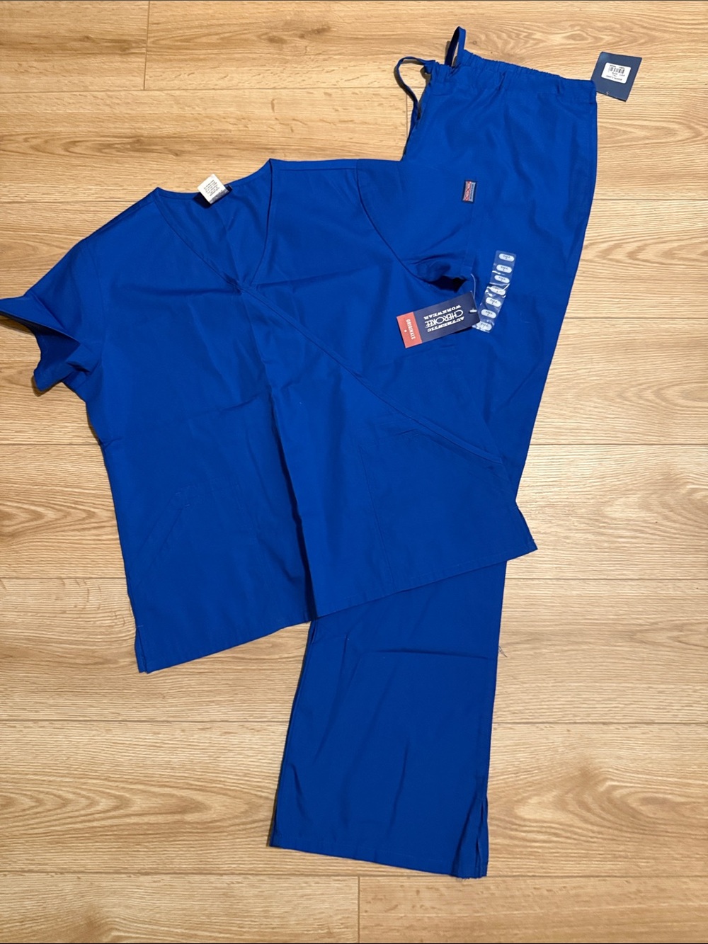 Authentic Cherokee Workwear Blue Scrub Set pants large tall NWT’s